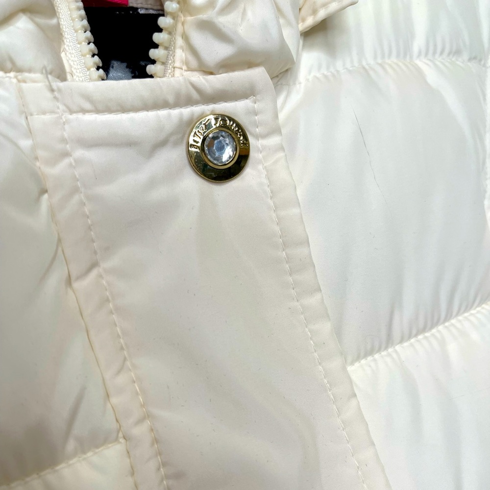 Betsy Johnson Cream Knee Length Puffer Coat - L - Picture 7 of 7